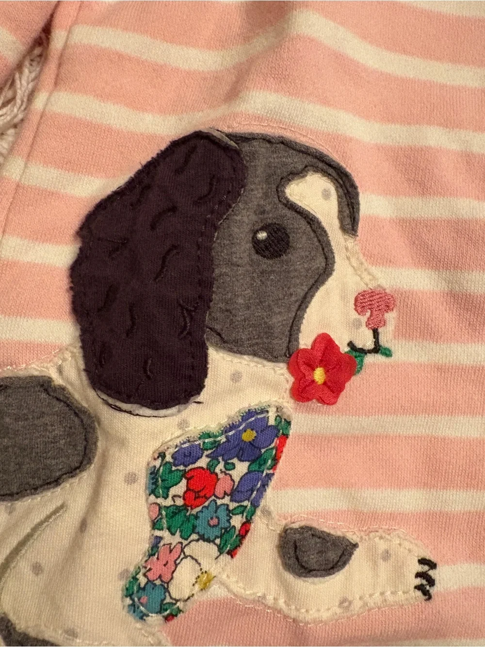Mini Boden Pink Sweatshirt Dress/Tunic with Puppies Graphic Detail size 2-3